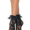 Leg Avenue Socks Lace Anklets With Top Ruffle