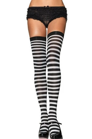 Leg Avenue Nylon Striped Stockings Hosiery 1 Leg Avenue Nylon Striped Stockings Hosiery