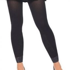 Leg Avenue Footless Tighs With Lace Trim Leggings