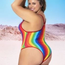 Espiral Plus Rainbow Print Bodysuit