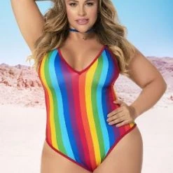 Espiral Plus Rainbow Print Bodysuit