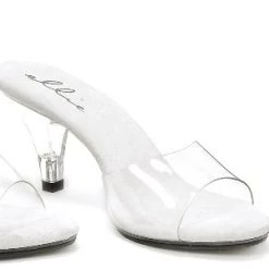 Ellie Shoes Accessories 3 Inch Clear Heel Mule