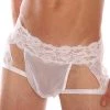 Velvet Kitten New Items Men's White Lace G-String Garter Short