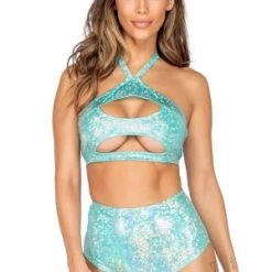Roma Costume Green High-Waisted Shorts