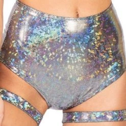 Roma Costume Silver High-Waisted Shorts