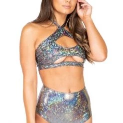 Roma Costume Silver High-Waisted Shorts