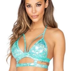 Roma Costume Green Strappy Triangle Top