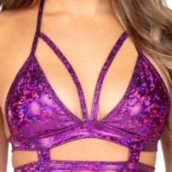 Roma Costume New Items Purple Strappy Triangle Top