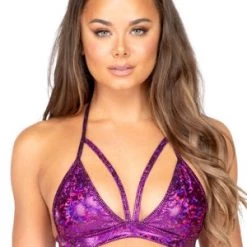 Roma Costume New Items Purple Strappy Triangle Top