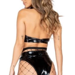 Roma Costume Two Piece Latex High-Waisted Shorts With Belt New Items