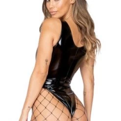 Roma Costume One Piece Latex Romper With Zipper Closure Clearance