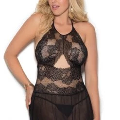 Elegant Moments Clearance Plus Halter Babydoll & G-String