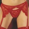 Shirley Of Hollywood Red Scalloped Embroidery Garterbelt