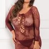 Rene Rofe Plus Tie Breaker Long Sleeve Dress Plus Size Chemises