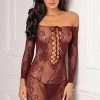 Rene Rofe Tie Breaker Long Sleeve Dress