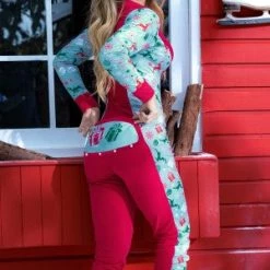 Espiral New Items Red And Mint Print Onesie