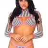 Leg Avenue Rainbow Fishnet Top Set