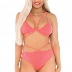 Leg Avenue Trending Sellers Neon Cage Strap Bra And Panty Set