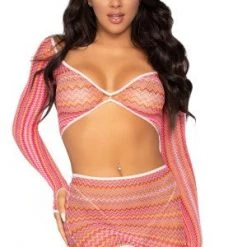 Leg Avenue Summer Romance Net Top And Skirt Set New Items