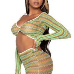 Leg Avenue Summer Romance Net Top & Skirt Set
