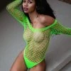 Yelete Simply Stunning Fishnet TeddyWith Thong New Items