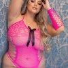 Yelete Plus Size Bold And Beautiful Bow Inset Teddy