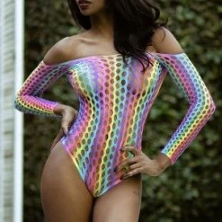 Yelete Live For Tonight Rainbow Bodysuit Teddy