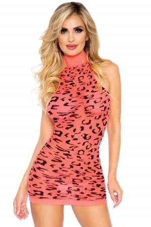 Leg Avenue Trending Sellers Neon Cheetah Racerback Dress 1 Leg Avenue Trending Sellers Neon Cheetah Racerback Dress