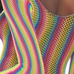 Leg Avenue Rainbow Fishnet Mini Dress