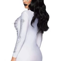 Leg Avenue Rhinestone Skeleton White Dress