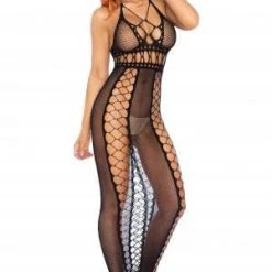 Leg Avenue Fishnet Backless Halter Dress Trending Sellers