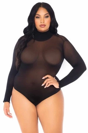 Leg Avenue Plus Size Plus Long Sleeved Snap Crotch Bodysuit 1 Leg Avenue Plus Size Plus Long Sleeved Snap Crotch Bodysuit