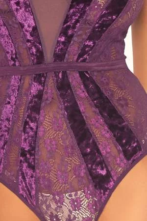 Leg Avenue Trending Sellers Velvet And Lace Bodysuit 3 Leg Avenue Trending Sellers Velvet And Lace Bodysuit
