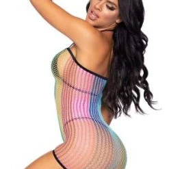 Leg Avenue Rainbow Fishnet Strapless Romper Trending Sellers