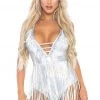 Leg Avenue Fringe Halter Bodysuit