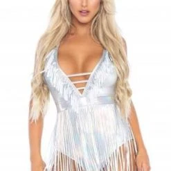 Leg Avenue Fringe Halter Bodysuit