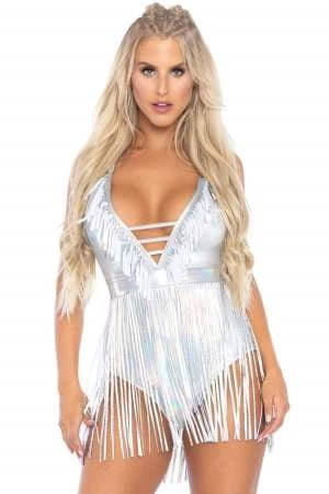 Leg Avenue Fringe Halter Bodysuit 1 Leg Avenue Fringe Halter Bodysuit