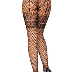 Leg Avenue Faux Garter Fishnet Tights