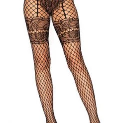 Leg Avenue Faux Garter Fishnet Tights