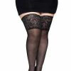 Leg Avenue Plus Size Hosiery Plus Stay Up Thigh Hi