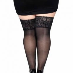 Leg Avenue Plus Size Hosiery Plus Stay Up Thigh Hi
