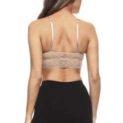 Yelete Nude Sheer Lace Caged Bralette