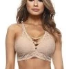 Yelete Nude Sheer Lace Caged Bralette