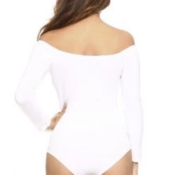 Yelete New Items Long Sleeve Off The Shoulder Bodysuit