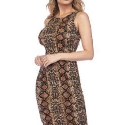 Yelete Snake Skin Print Bodycon Dress