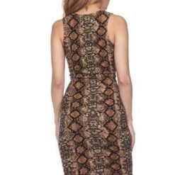 Yelete Snake Skin Print Bodycon Dress