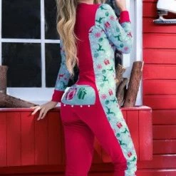 Espiral New Items Red And Mint Print Onesie