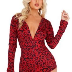 Roma Costume Clearance Cozy And Comfy Heart Shaped Leopard Romper