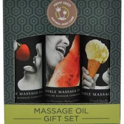 Eldorado Earthly Body Edible Massage Oil Gift Set - 2 Oz Watermelon, Strawberry & Vanilla