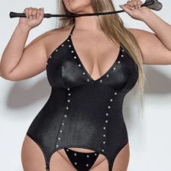 Male Power Plus Studded Halter Corset